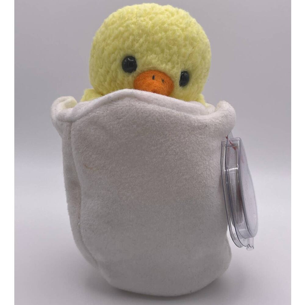 Ty Beanie Baby Eggbert Yellow White Chick In Egg 6 inches NEW Easter Spring